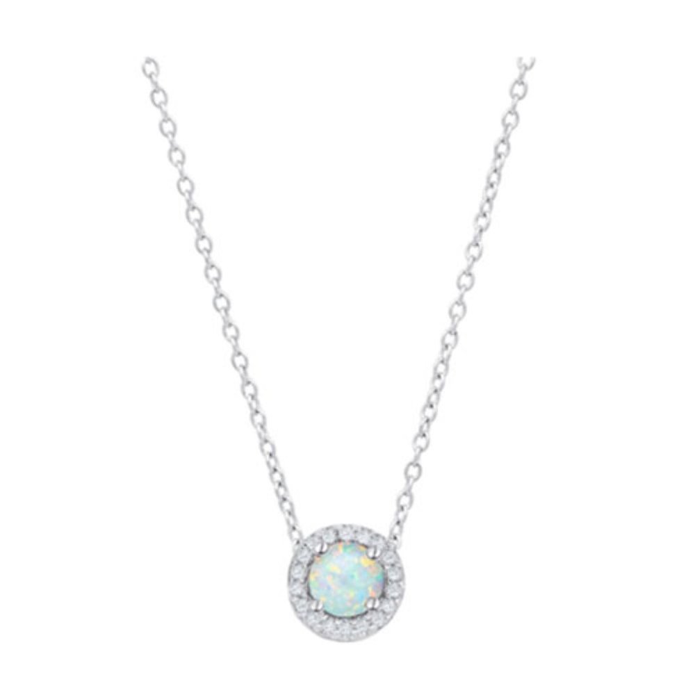 Sterling created opal & white topaz set - NWT - Picture 2 of 5